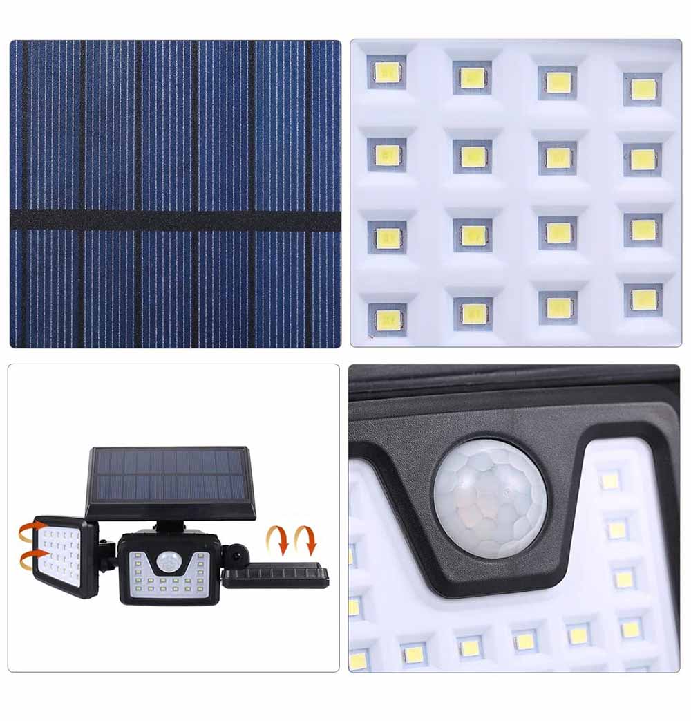3-Panel Solar Motion Sensor Light