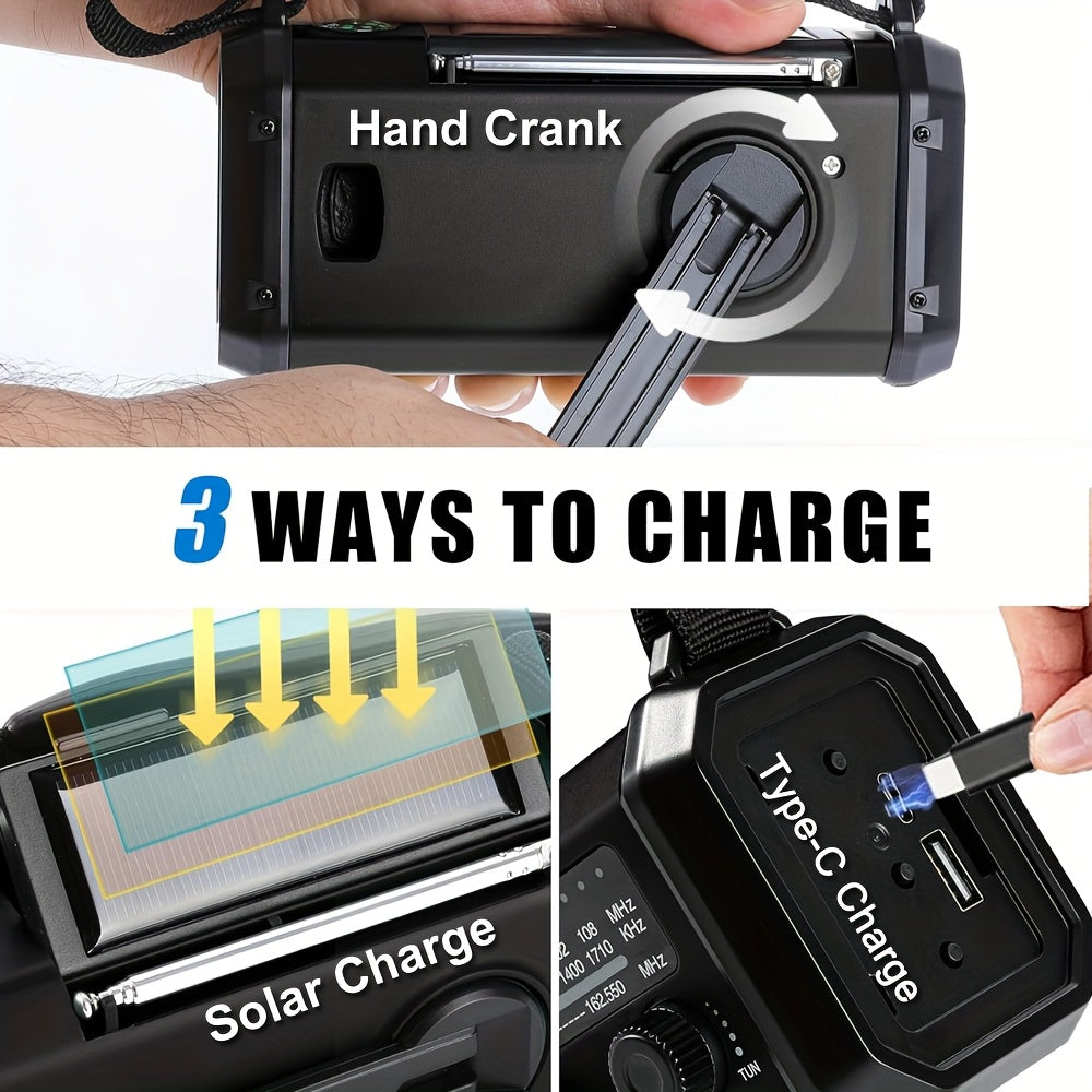10000mAh Portable Solar Emergency Radio