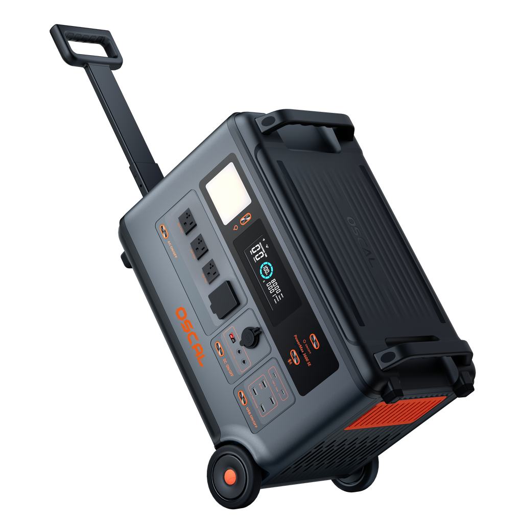 OSCAL PowerMax 3600SE Expandable Portable Power Station 3600Wh LiFePO4 Solar Generator