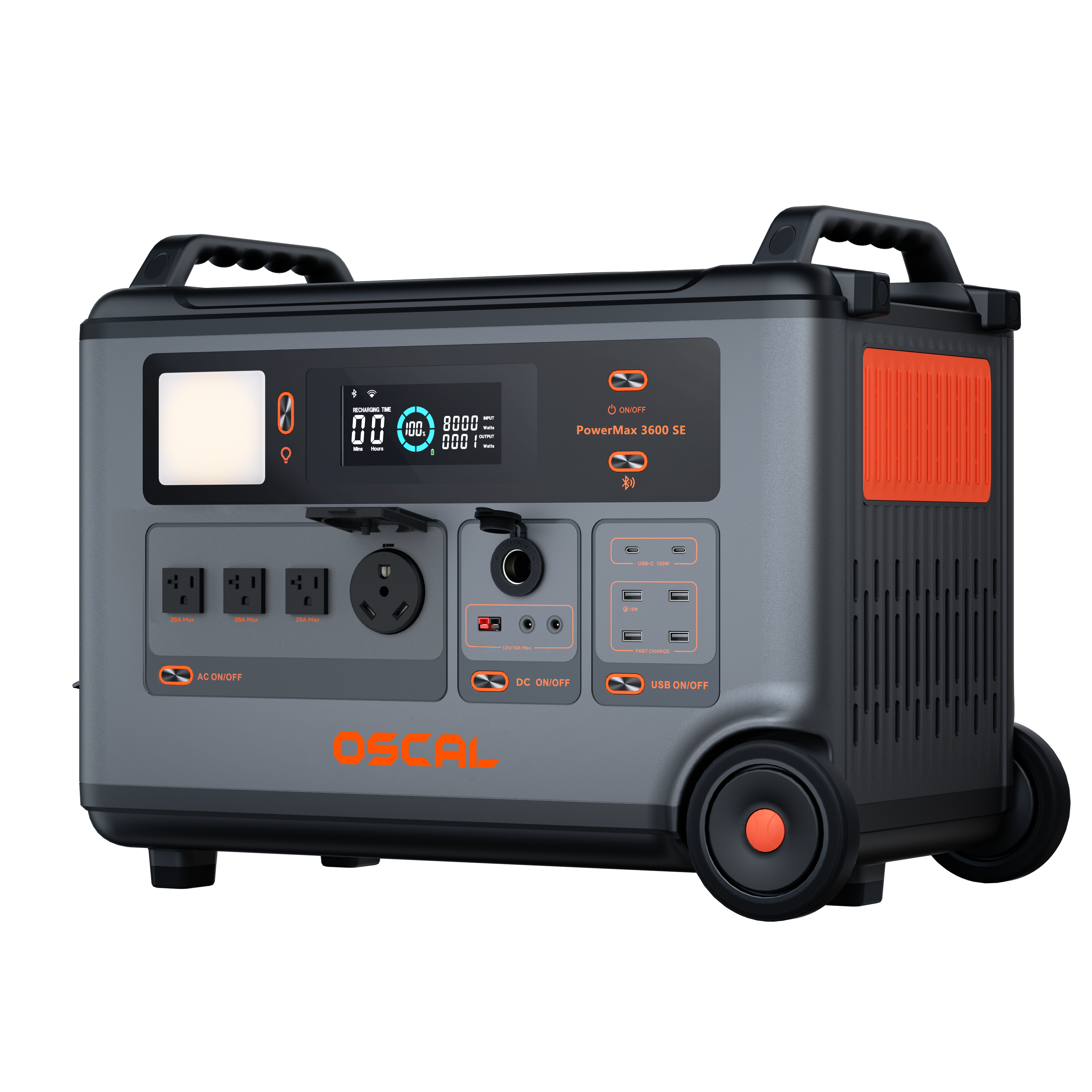 OSCAL PowerMax 3600SE Expandable Portable Power Station 3600Wh LiFePO4 Solar Generator