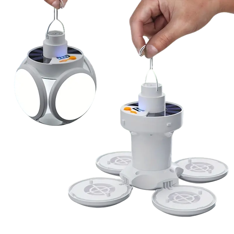 Portable Solar LED Light with Power Display