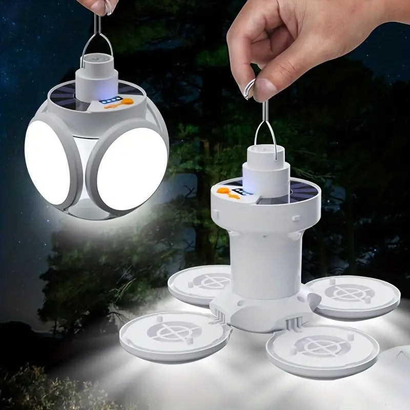 Portable Solar LED Light with Power Display