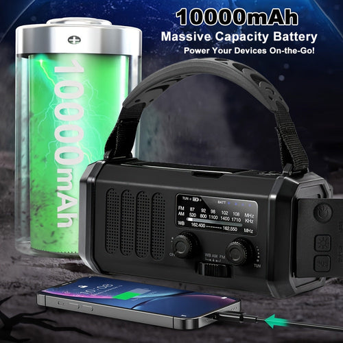 10000mAh Portable Solar Emergency Radio