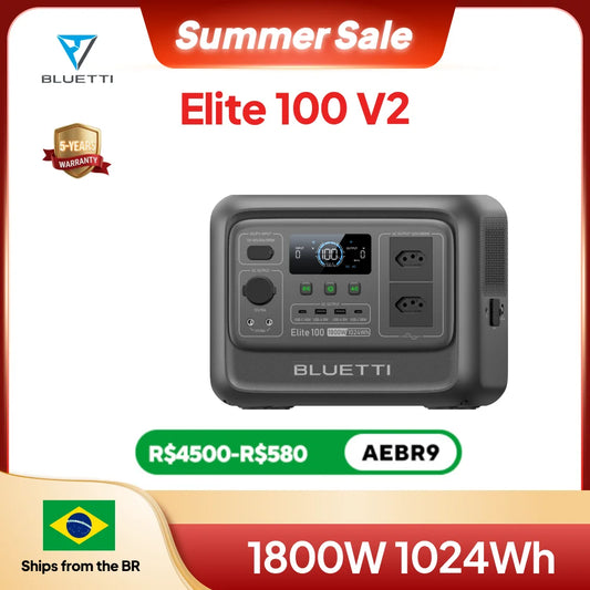 BLUETTI Elite 100 V2 Portable Power Station 1800W 1024Wh Outdoor Emergency Power Supply Solar Generator