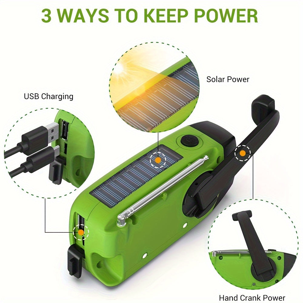 Portable Emergency Radio with Power Bank & Flashlight-1