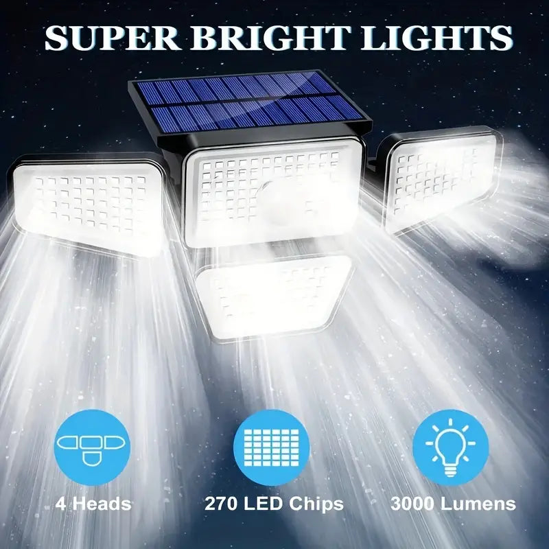 270 LED Solar Motion Sensor Wall Light