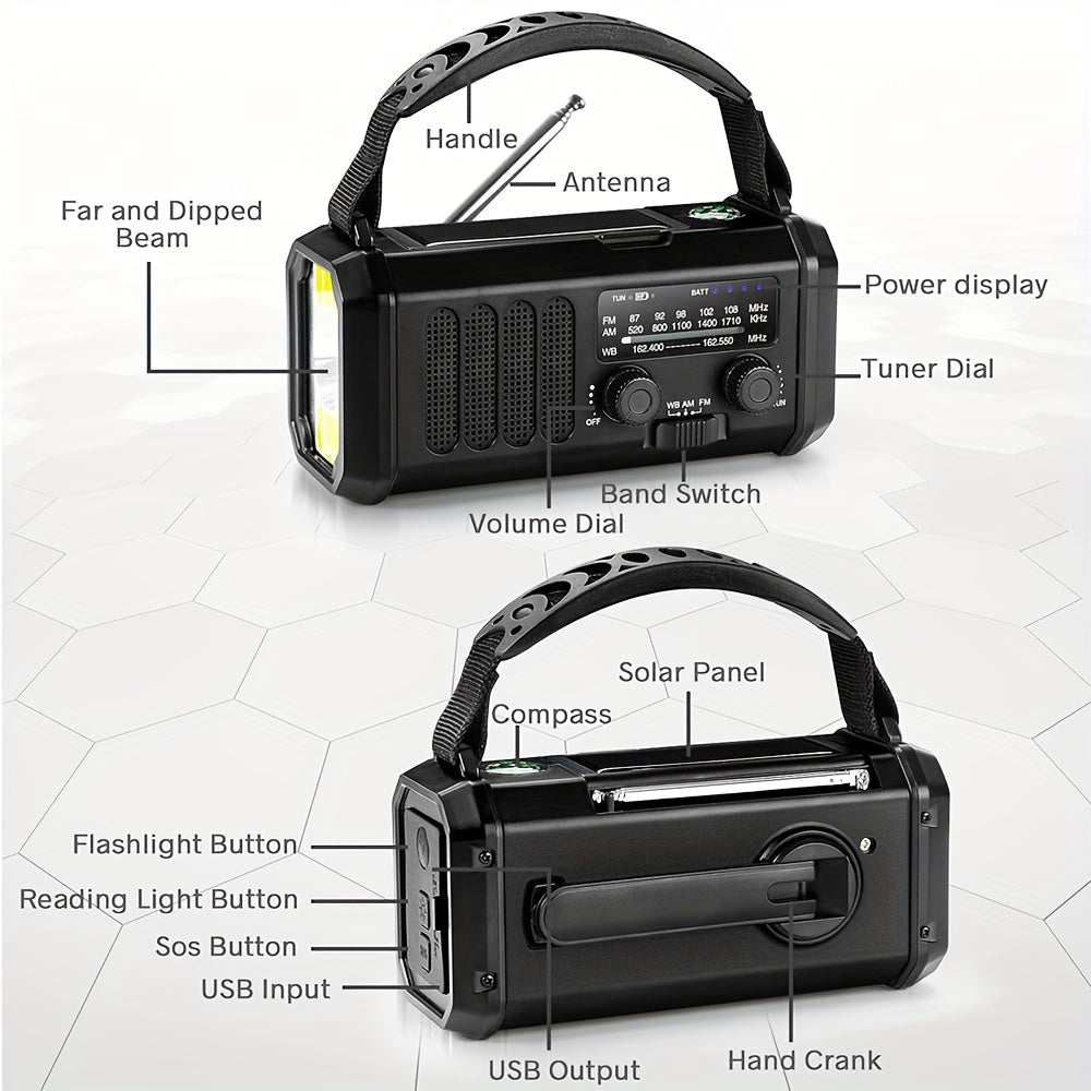 10000mAh Portable Solar Emergency Radio
